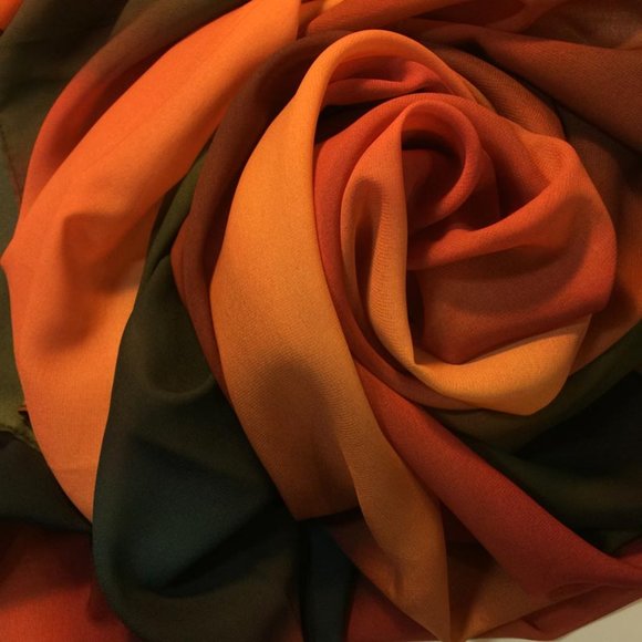 Sunset Sky Autumn Rainbow Sheer Chiffon Large Shawl Scarf, Limited Edition - Picture 1 of 12